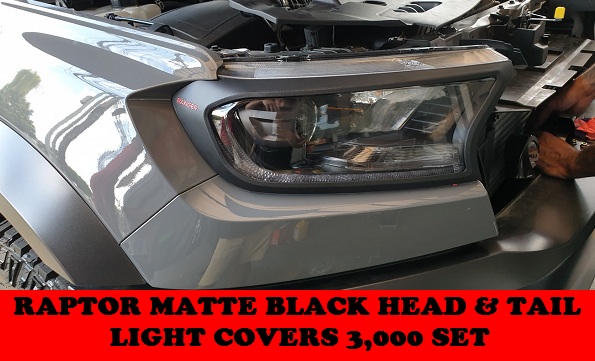 MATTE BLACK HEAD AND TAILLIGHT COVERS RAPTOR